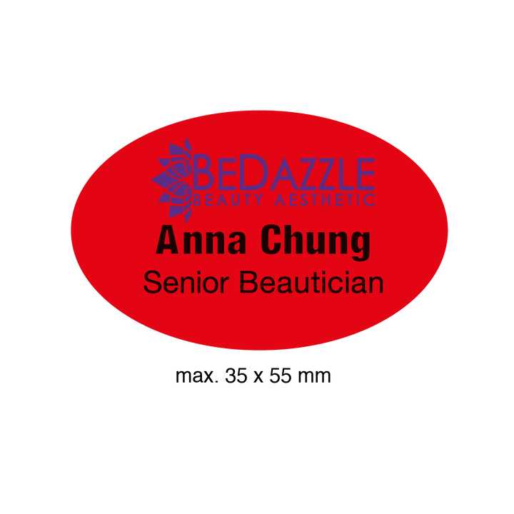 uv printed colour name tag model tag 13C in red